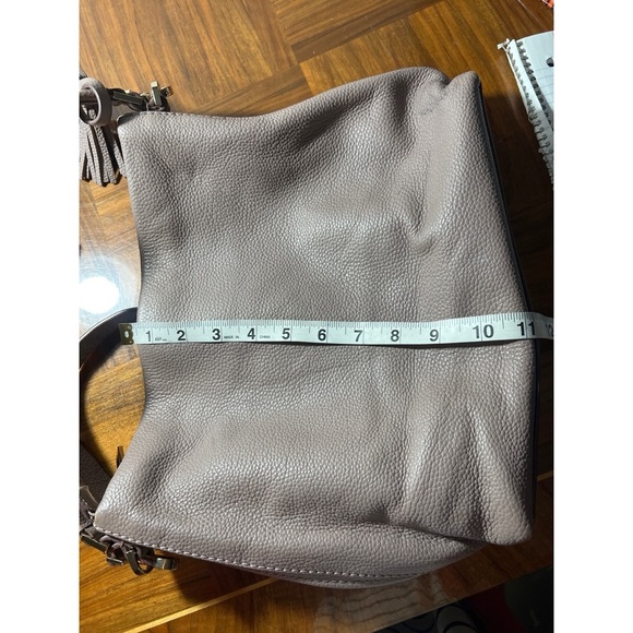 Taupe Leather Shoulder Bag - Picture 9 of 10